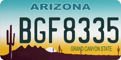 AZ license plate BGF8335