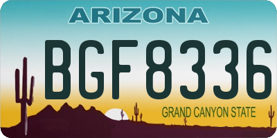 AZ license plate BGF8336