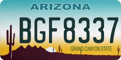 AZ license plate BGF8337