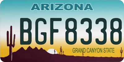 AZ license plate BGF8338