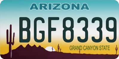 AZ license plate BGF8339