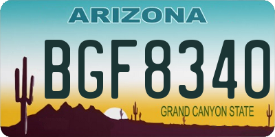 AZ license plate BGF8340
