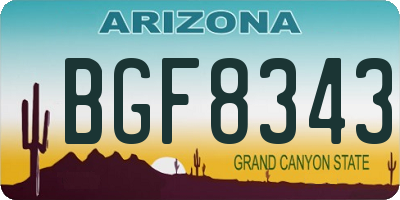 AZ license plate BGF8343