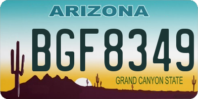 AZ license plate BGF8349