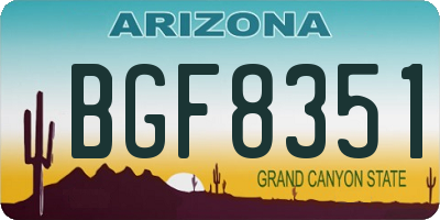 AZ license plate BGF8351