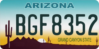 AZ license plate BGF8352