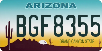 AZ license plate BGF8355