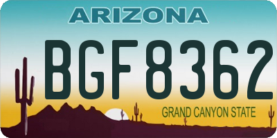 AZ license plate BGF8362