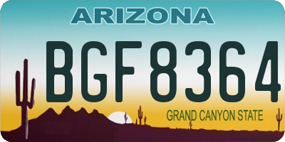 AZ license plate BGF8364