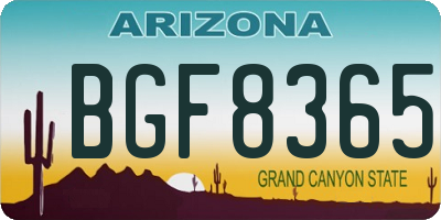 AZ license plate BGF8365