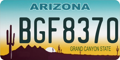 AZ license plate BGF8370
