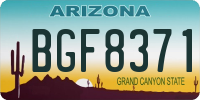 AZ license plate BGF8371