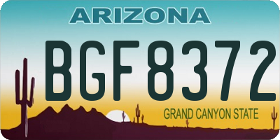 AZ license plate BGF8372