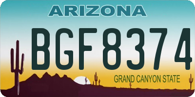 AZ license plate BGF8374