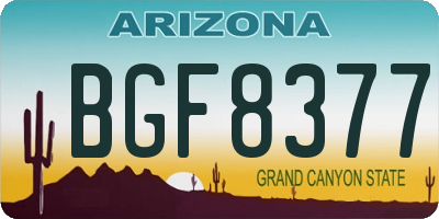 AZ license plate BGF8377
