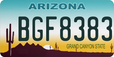 AZ license plate BGF8383