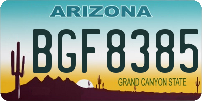 AZ license plate BGF8385