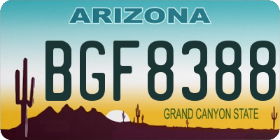 AZ license plate BGF8388