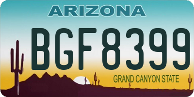 AZ license plate BGF8399