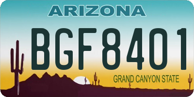 AZ license plate BGF8401