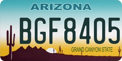 AZ license plate BGF8405