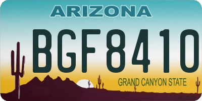 AZ license plate BGF8410