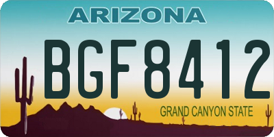 AZ license plate BGF8412