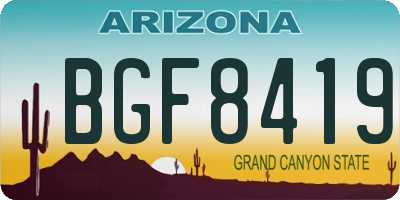 AZ license plate BGF8419