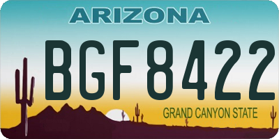 AZ license plate BGF8422