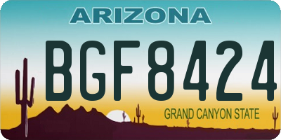 AZ license plate BGF8424