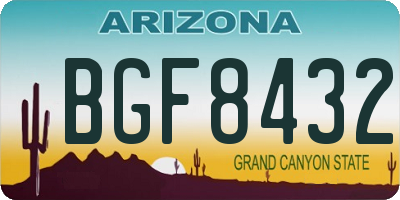 AZ license plate BGF8432