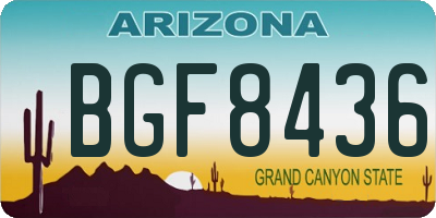 AZ license plate BGF8436