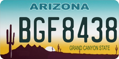 AZ license plate BGF8438