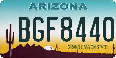 AZ license plate BGF8440
