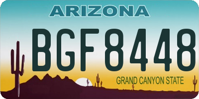 AZ license plate BGF8448