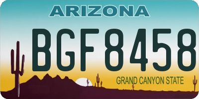 AZ license plate BGF8458