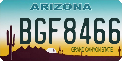 AZ license plate BGF8466