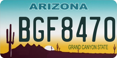 AZ license plate BGF8470