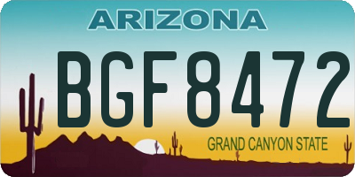 AZ license plate BGF8472
