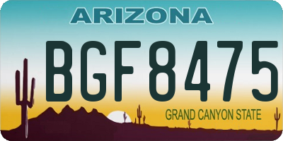 AZ license plate BGF8475