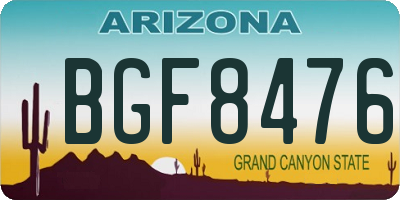 AZ license plate BGF8476