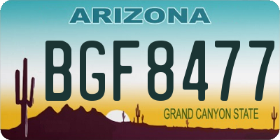 AZ license plate BGF8477