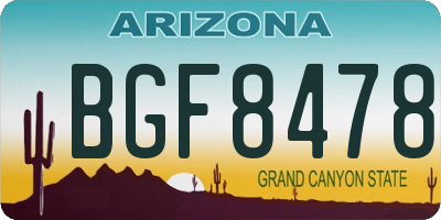 AZ license plate BGF8478