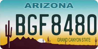 AZ license plate BGF8480