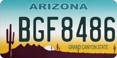 AZ license plate BGF8486