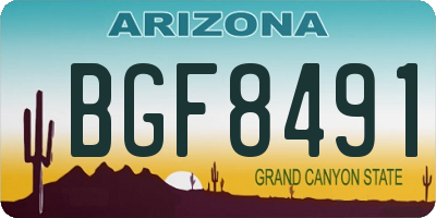 AZ license plate BGF8491