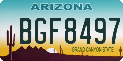 AZ license plate BGF8497