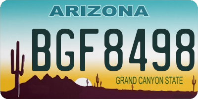 AZ license plate BGF8498