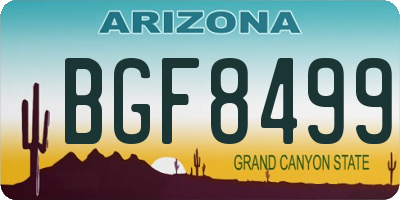 AZ license plate BGF8499