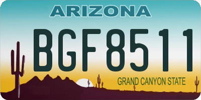 AZ license plate BGF8511